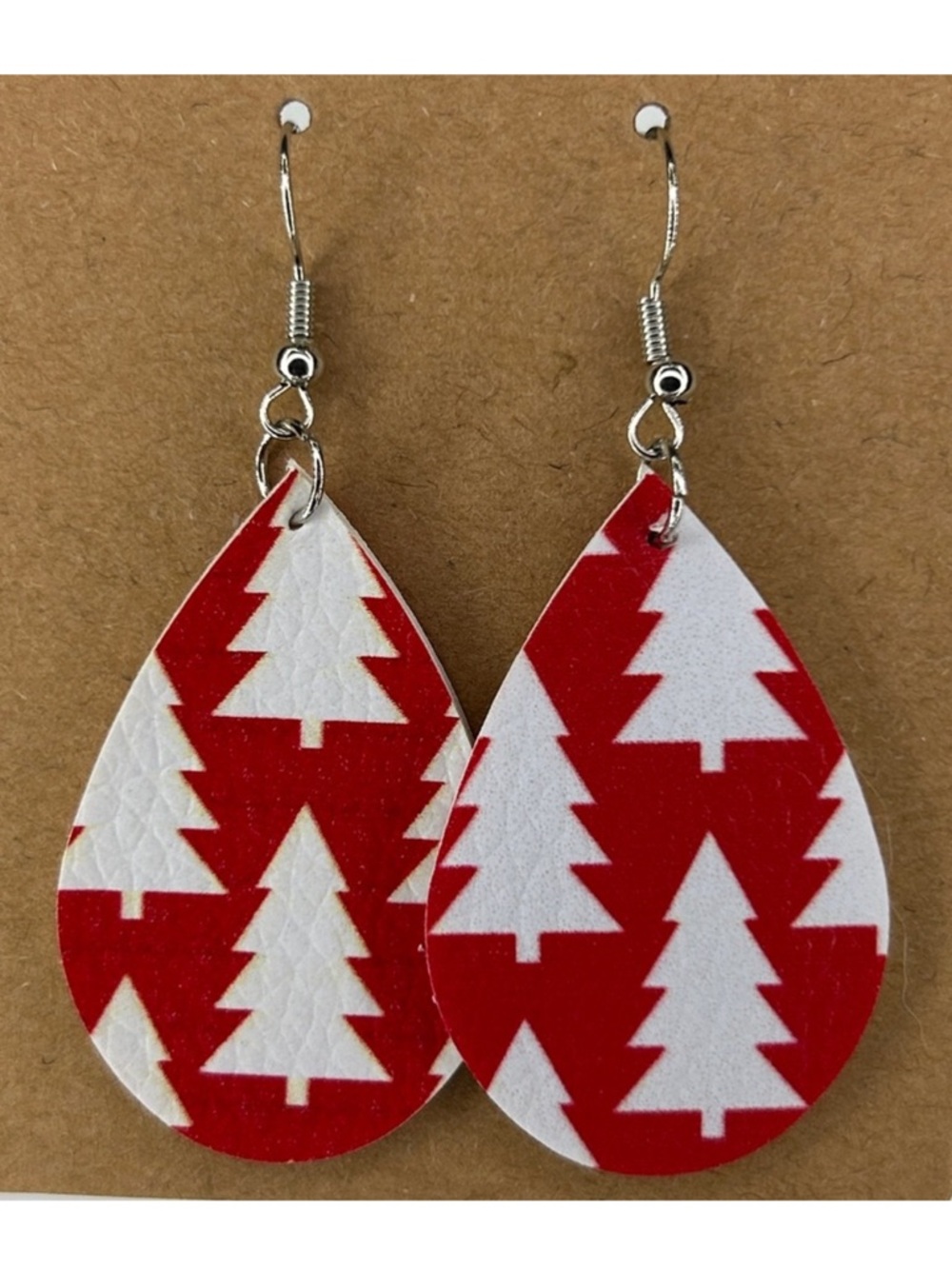 *LAST SET* Mini Faux Leather Teardrop Earrings Christmas Fashion Jewelry
